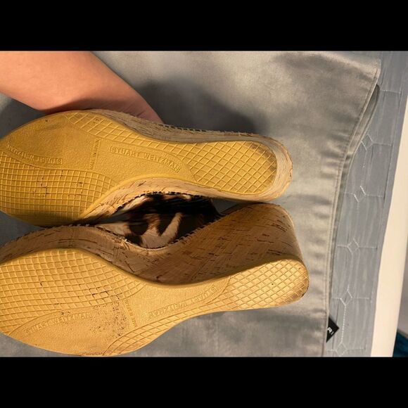 Stuart Weitzman leopard leather wedges, size 8 - Picture 8 of 10
